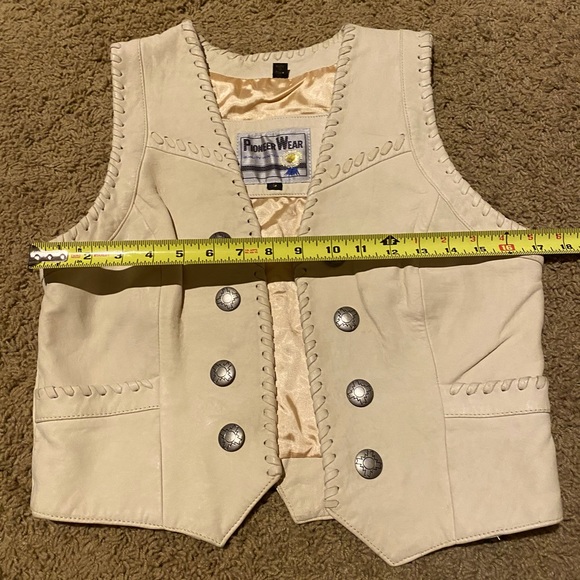EUC Pioneer Wear Leather Vest Light Tan (Cream) Size Small - Picture 4 of 7